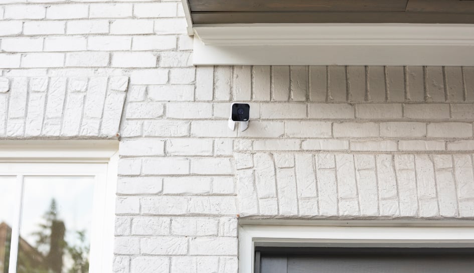 ADT outdoor camera on a Milwaukee home